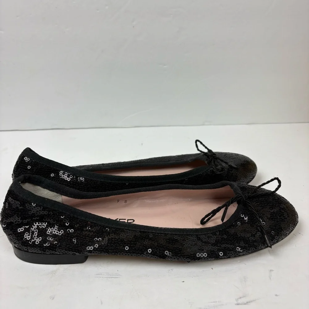 Paul Mayer Attitudes Bingo Black Sequin Baller Flats Shoes Women’s size 9 Spain